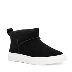 UGG Women's Alameda Mini Boot Sheepskin Sneakers in Black Size 5 New